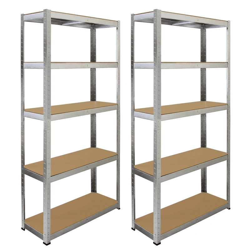 Monster Racking - Lot de 2 Rayonnages Galwix en Acier Galvanisé 90 cm & 1 Rayonnage d’Angle