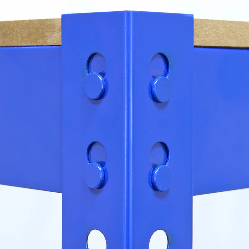 Monster Racking - Lot de 5 Rayonnages T-Rax en Acier Bleu & 1 Établi de Travail Q-Rax en Acier Bleu
