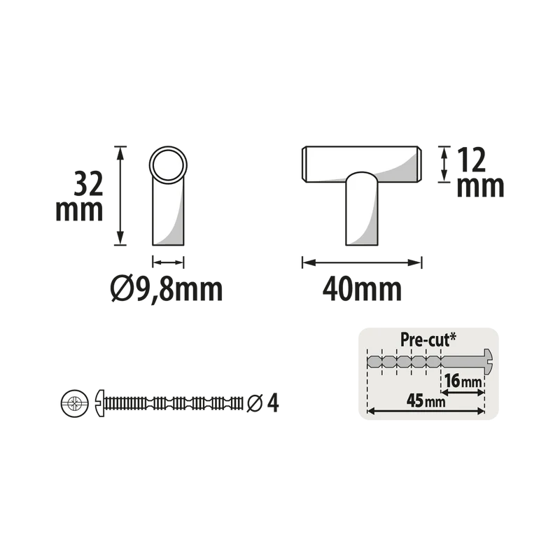 URBAN KNOB DIAM. 40 MM NICKEL PLATED