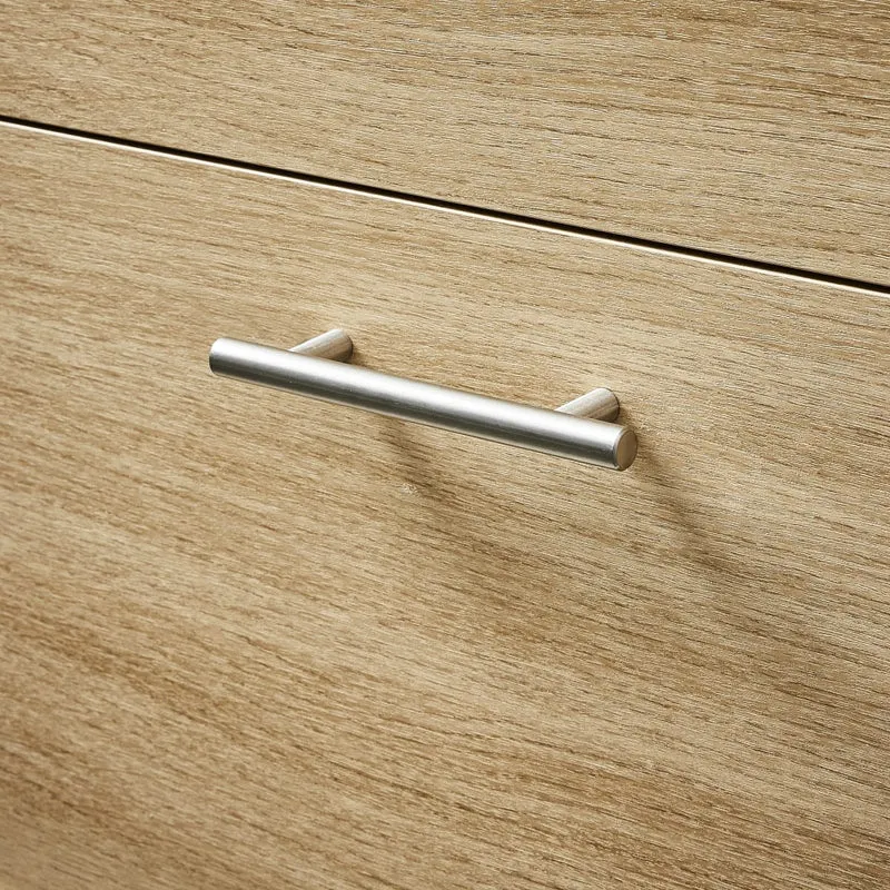 4 SARA HANDLES WITH 96 MM SPACING IN POLISHED BRUSHED NICKEL