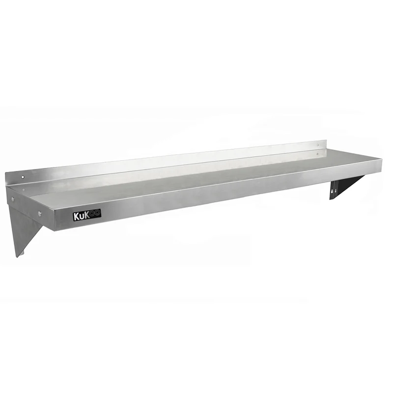 KuKoo 2 Étagères Murales en Inox - 150 cm x 30 cm