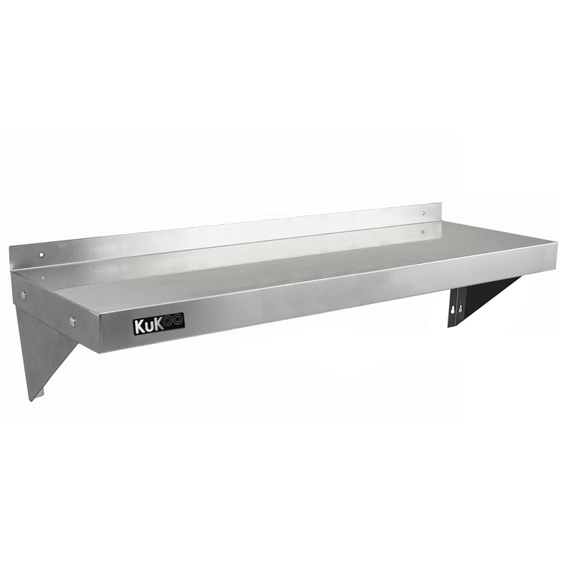 KuKoo 2 Étagères Murales en Inox - 125 cm x 30 cm