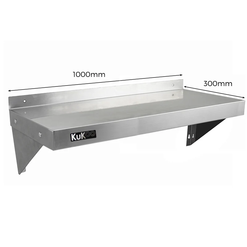 KuKoo 2 Étagères Murales en Inox - 100 cm x 30 cm