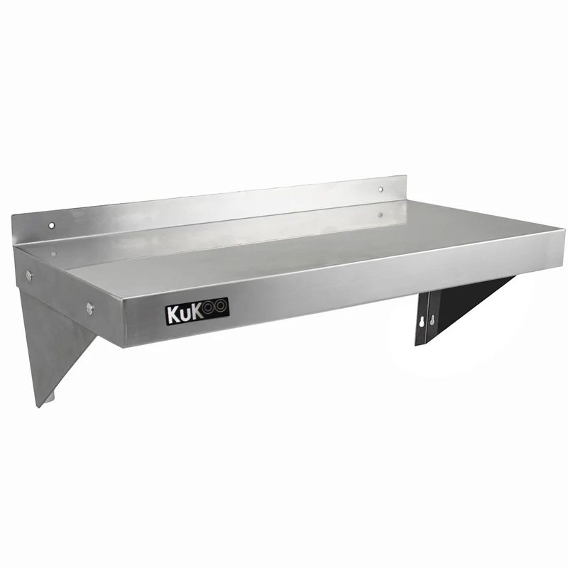 KuKoo 2 Étagères Murales en Inox - 90 cm x 30 cm