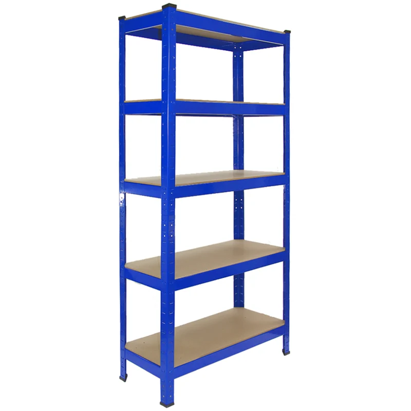 Monster Racking - Lot de 2 Rayonnages T-Rax en Acier Bleu & 1 Établi de Travail Q-Rax en Acier Bleu