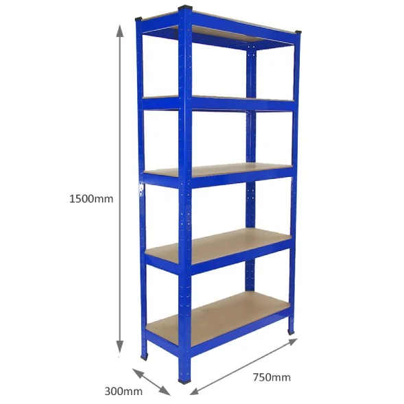 Monster Racking - 2 Rayonnages T-Rax en Acier Bleu 75cm x 30cm x 150cm