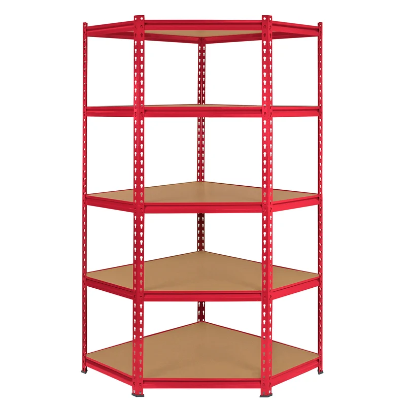 Monster Racking - Lot de 1 Rayonnage d'Angle Z-Rax en Acier Rouge & 4 Rayonnages Z-Rax 90cm x 45cm x 183cm
