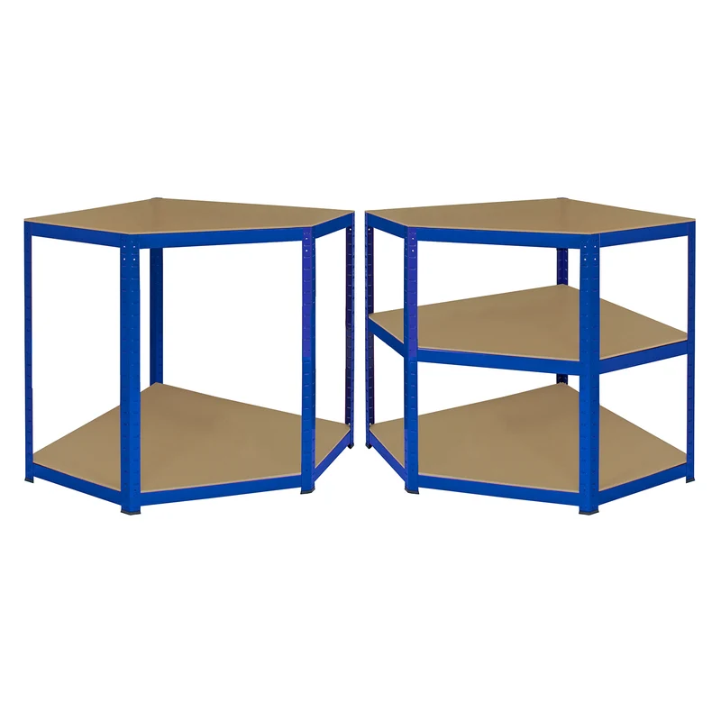 Monster Racking - Lot de 1 Rayonnage d'Angle T-Rax & 2 Rayonnages T-Rax en Acier Bleu
