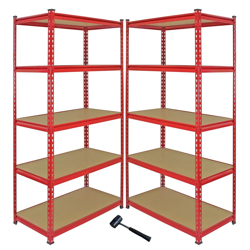 Monster Racking - Lot de 1 Rayonnage d'Angle Z-Rax en Acier Rouge & 2 Rayonnages Z-Rax 90cm x 45cm x 183cm