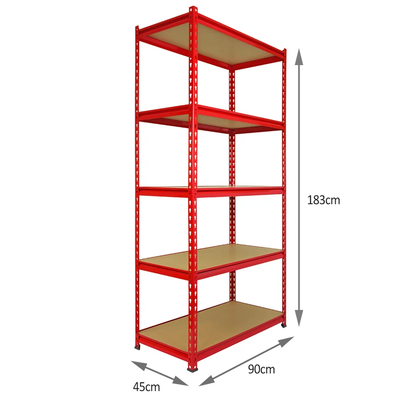 Monster Racking - Lot de 1 Rayonnage d'Angle Z-Rax en Acier Rouge & 2 Rayonnages Z-Rax 90cm x 45cm x 183cm