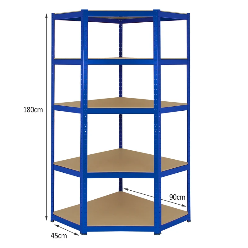 Monster Racking - 1 Rayonnage d'Angle T-Rax en Acier Bleu 90cm x 45cm x 180cm