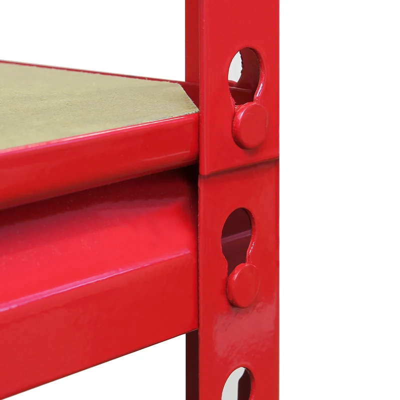 Monster Racking - 5 Rayonnages Z-Rax en Acier Rouge 90cm x 45cm x 183cm