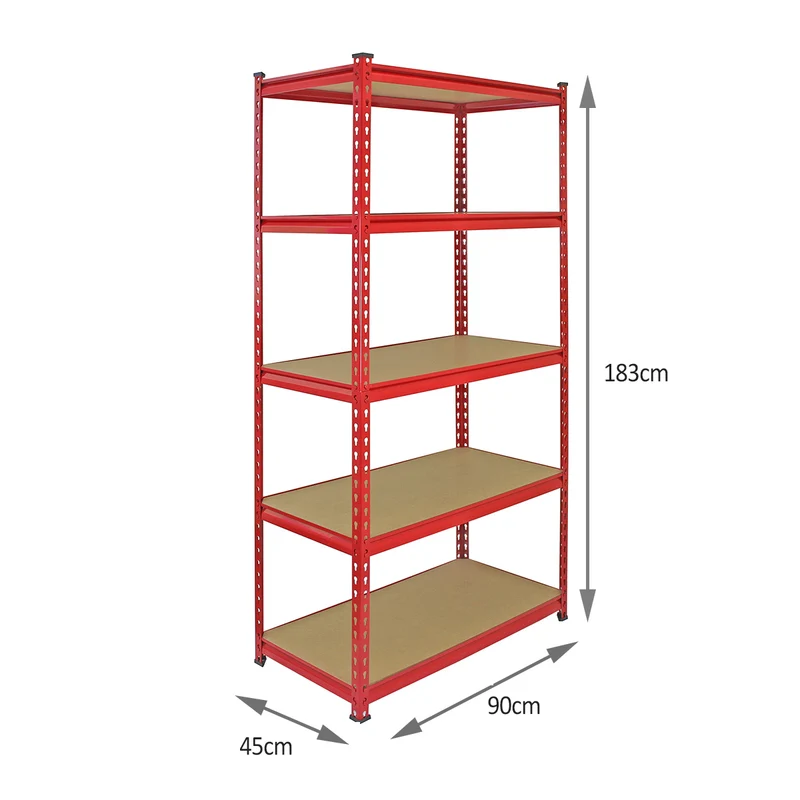 Monster Racking - 3 Rayonnages Z-Rax en Acier Rouge 90cm x 45cm x 183cm