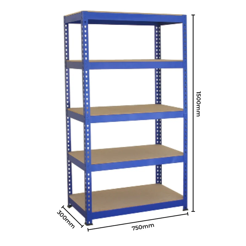 Monster Racking - 2 Rayonnages T-Rax en Acier Bleu 75cm x 150cm x 30cm