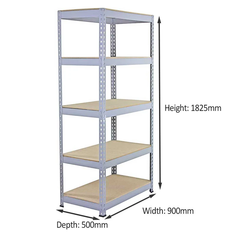 Monster Racking - 10 Rayonnages Q-Rax en Acier Gris 90cm x 50cm x 180cm