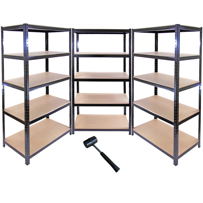 Monster Racking - 10 Rayonnages T-Rax en Acier Noir 90cm x 45cm x 180 cm