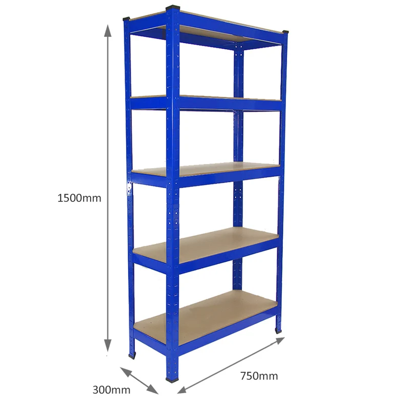 Monster Racking - 4 Rayonnages T-Rax en Acier Bleu 75cm x 30cm x 150cm