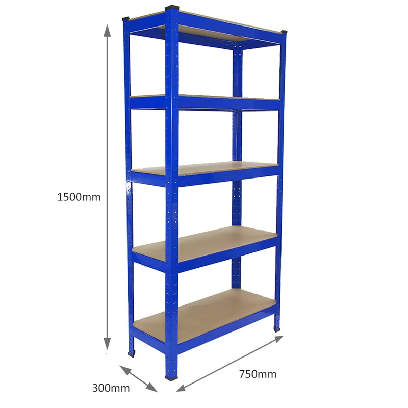 Monster Racking - 2 Rayonnages T-Rax en Acier Bleu 75cm x 30cm x 150 cm