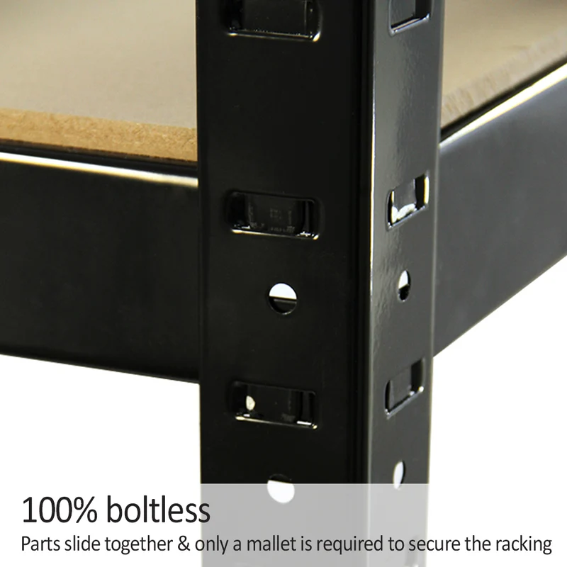 Monster Racking - 8 Rayonnages T-Rax en Acier Noir 75cm x 30cm x 150cm