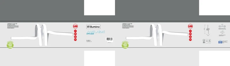 WALL LIGHT ADELAIDE ALUMINIUM WHITE 15X48CM LED 24W NATURAL LIGHT