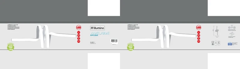 WALL LIGHT ADELAIDE ALUMINIUM WHITE 15X48CM LED 24W NATURAL LIGHT