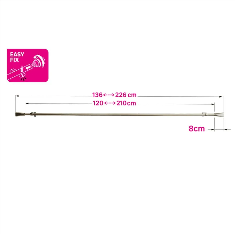 METAL RILOGA KIT MATT NICKEL 120/210 CM D16/19