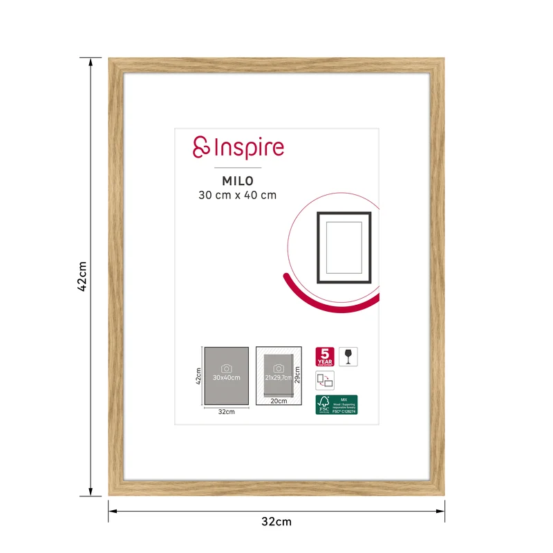 MILO FRAME 30X40 CM BEECH WOOD