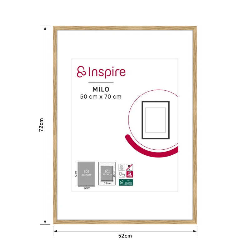 MILO FRAME 50X70 CM BEECH WOOD