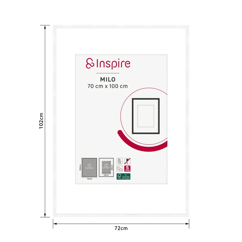 MILO FRAME 70X100 CM WOOD WHITE