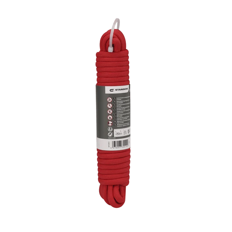 BRIGHT RED PP ROPE D6MM 10M