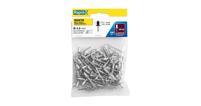 4 X 8MM ALUMINUM RIVETS IN BAG OF 1