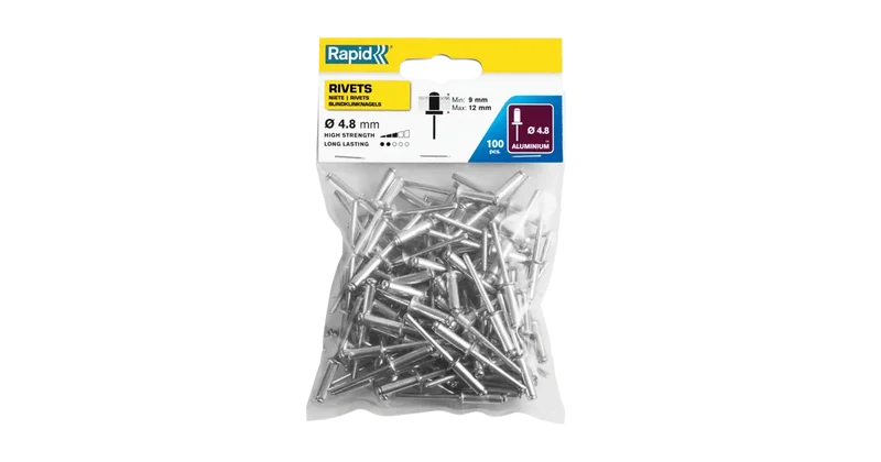 RIVETS 4.8 X 16MM ALU IN BAG OF 100