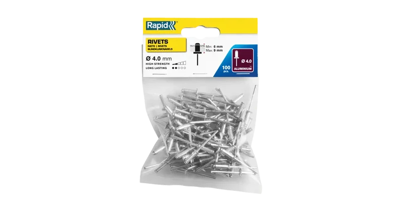 RIVETS 4 X 12MM ALUMINUM IN BAG OF1