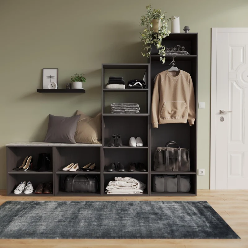 Perforated Shelf L60xW23.5 D3.8 CM Black