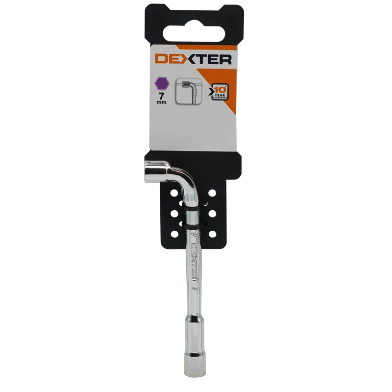CHIAVE A PIPA DEXTER DOPPIA APERTURA 7MM IN CROMO VANADIO, LUNGHEZZA 100MM
