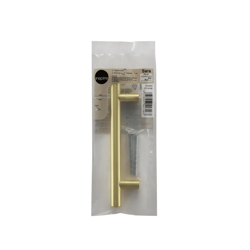 1 SARA HANDLE WITH 96 MM CENTRE DISTANCE IN MATT BRUSHED BRASS