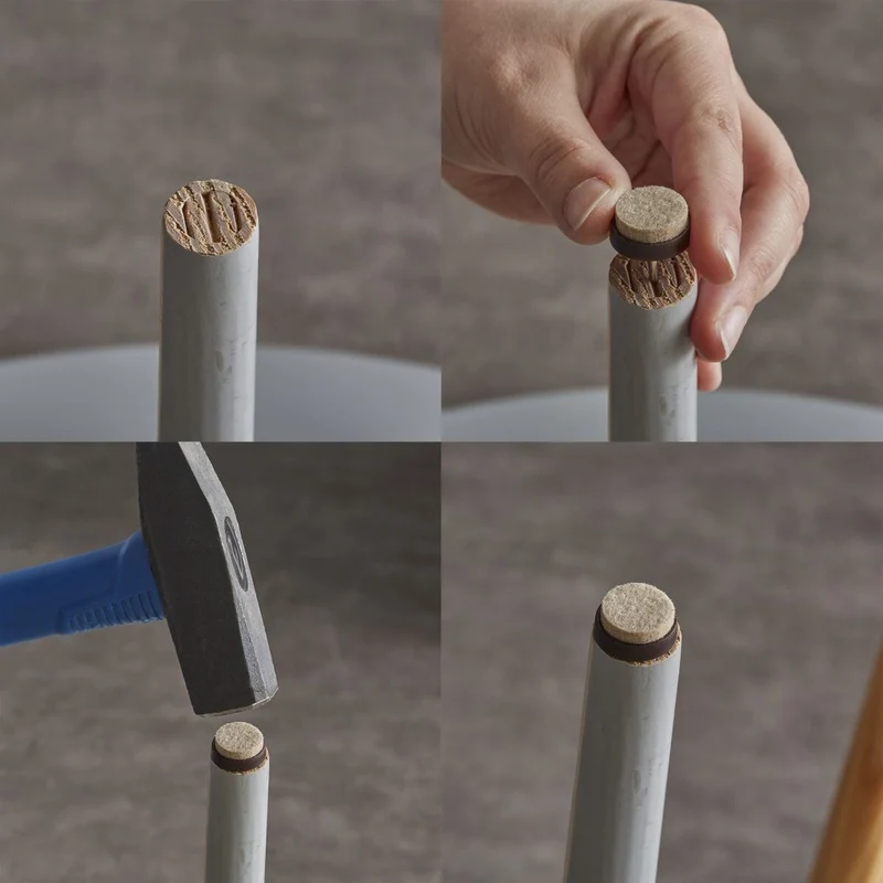 FELT WITH NAIL STANDERS D 20 MM BEIGE , 4 PIECES