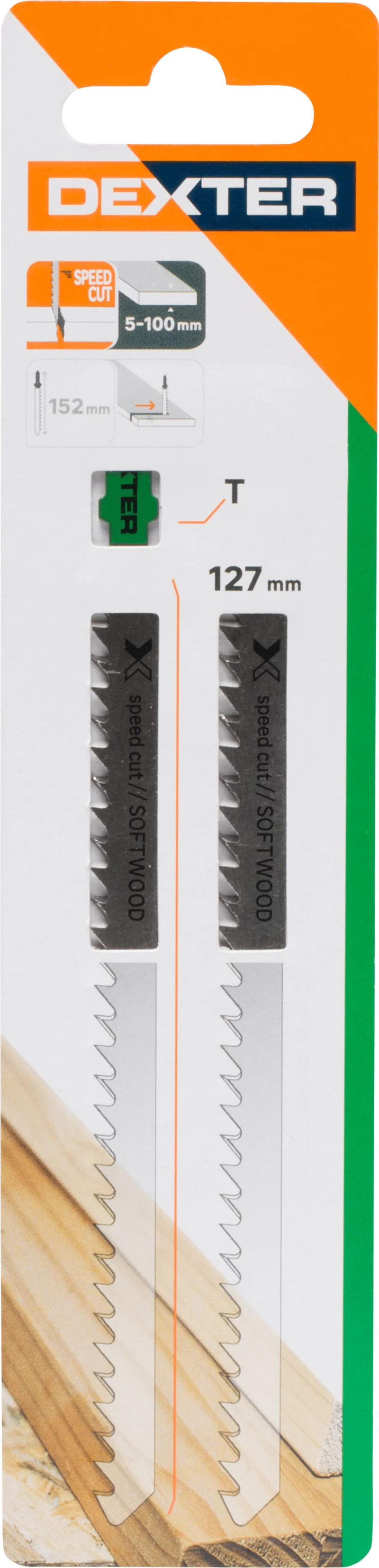 T-SAW BLADE FOR WOOD STRAIGHT CUT COARSE TOOTHING 5-100 MM, 2 PIECES