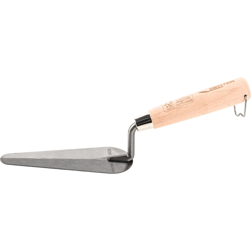 14 CM DEXTER CAT'S TONGUE STEEL TROWEL WITH WOODEN HANDLE