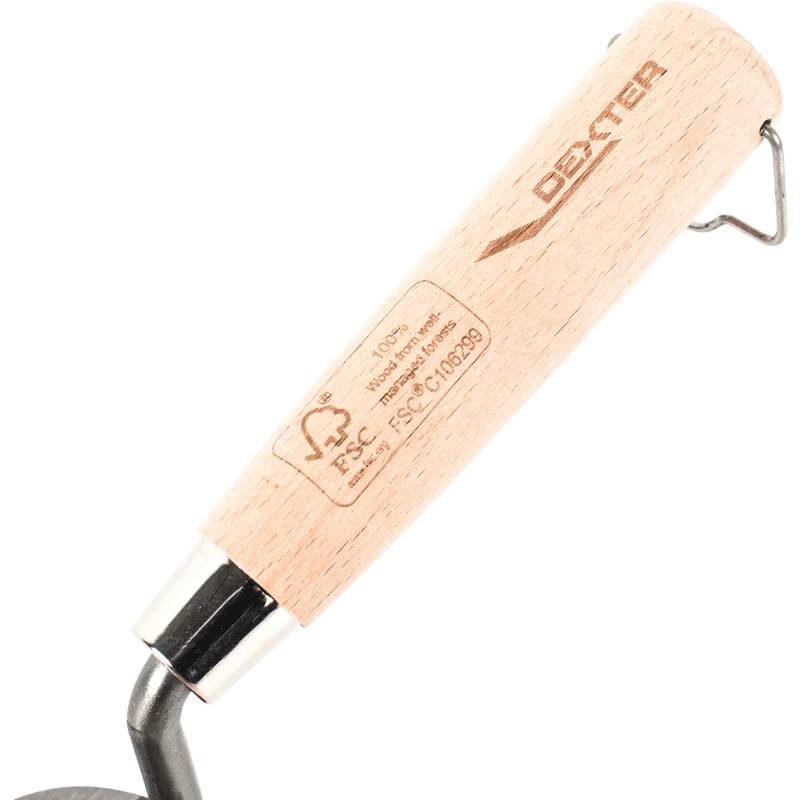 14 CM DEXTER CAT'S TONGUE STEEL TROWEL WITH WOODEN HANDLE