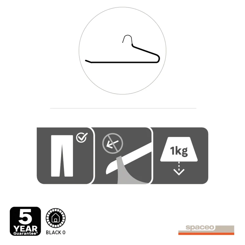 SPACEO METAL TROUSER HANGER 36 CM