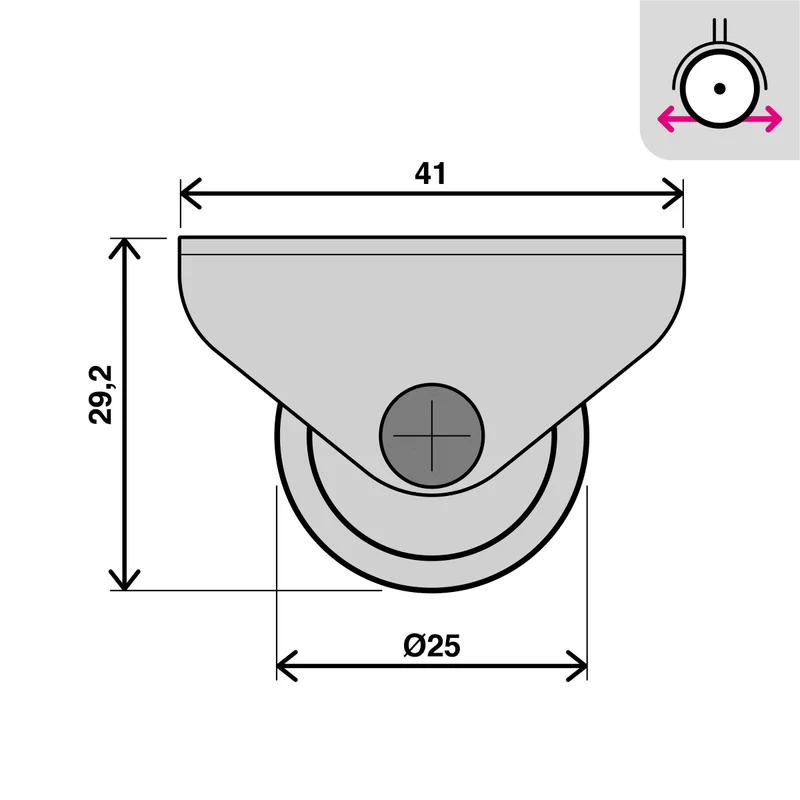 LIGHTWEIGHT 25 MM WHEELS WITHOUT BRAKE, 4 PIECES