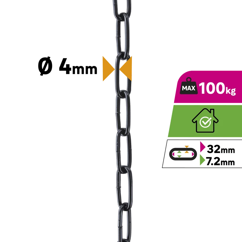 LONG LINK CHAIN AC ZN BLACK D4MM 2.5M