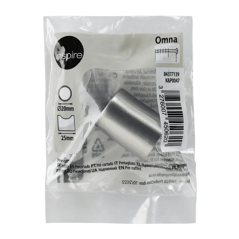 1 OMNA D 19.5MM BRUSHED NICKEL KNOB