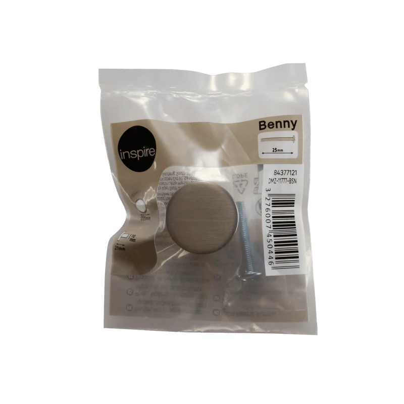 ELI KNOB DIAM. 25.1 MM ZAMAK BRUSHED NICKEL