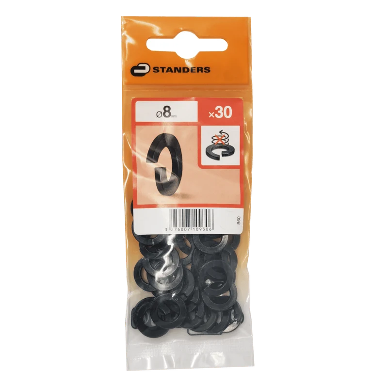 STEEL SPRING WASHER 8 MM, 30 PIECES