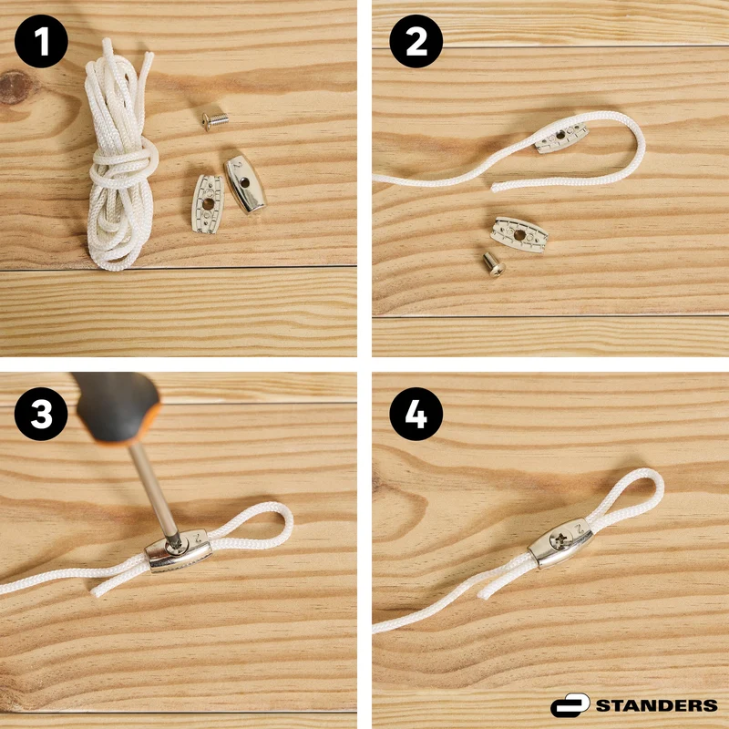 NICKEL-PLATED ZAMAK STANDERS CABLE CLAMP D 4 MM, 2 PIECES