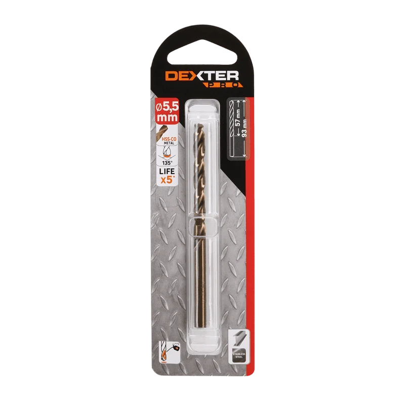 DEXTER PRO METAL DRILL BIT 5.5X93MM CYLINDRICAL SHANK