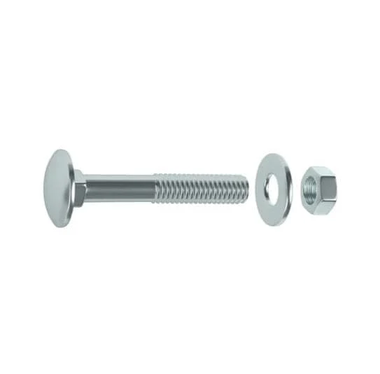 BOLT 8 X 60 MM DOMED HEAD, STEEL NUT AND WASHER, 20 PIECES