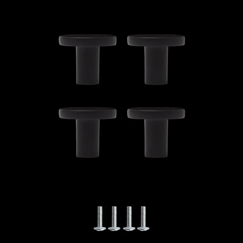 4 BENNY KNOBS D 25 MM MATT BLACK ALUMINIUM